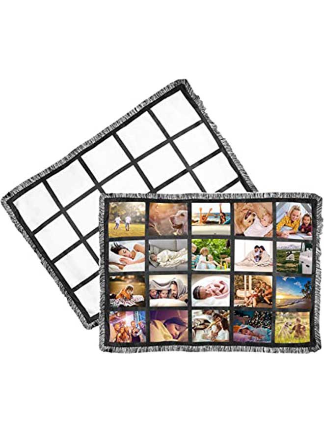 Custom printed 20 panel throw blanket