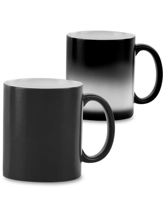 Custom printed color changing matte black mug