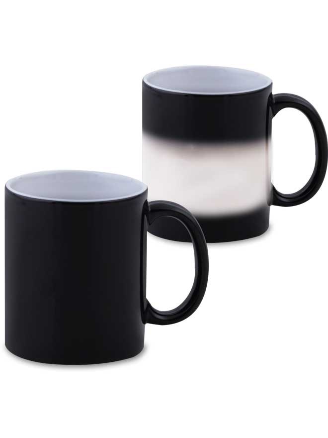 Custom printed color changing black mug