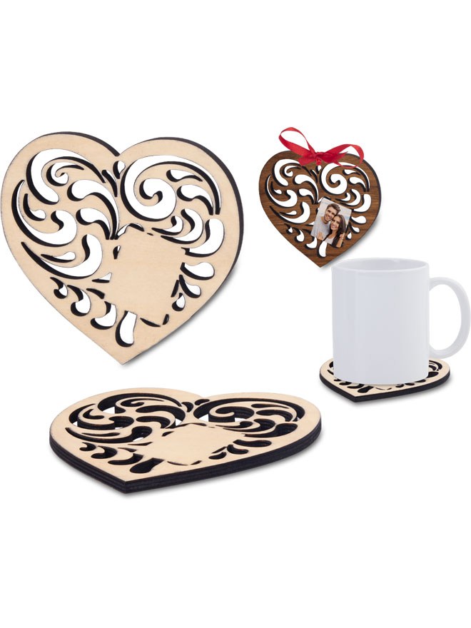 Custom printed ornament bamboo heart