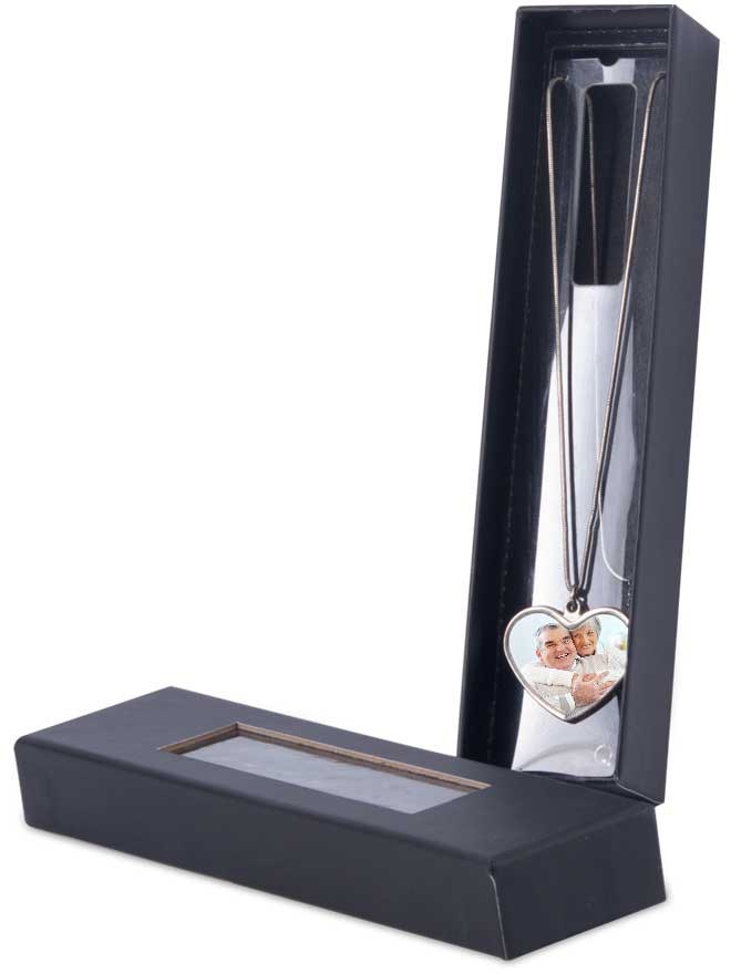 Custom printed gift set heart necklace