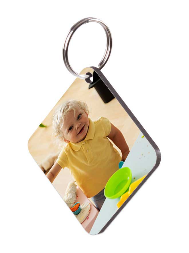 Custom printed hardboard square keyring