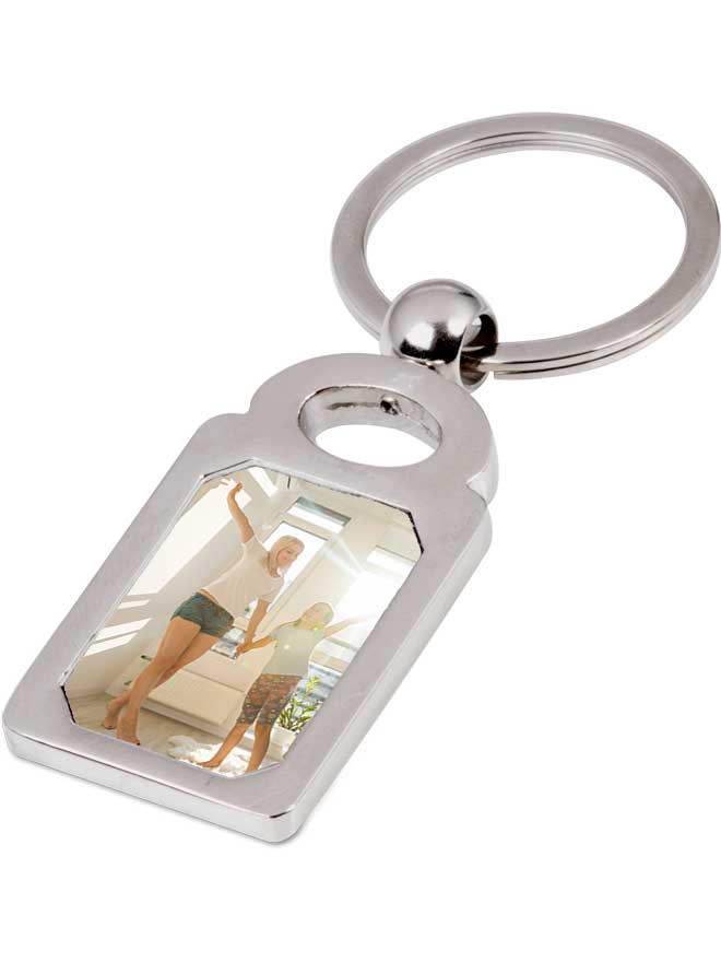 Custom printed metal rectangle keyring