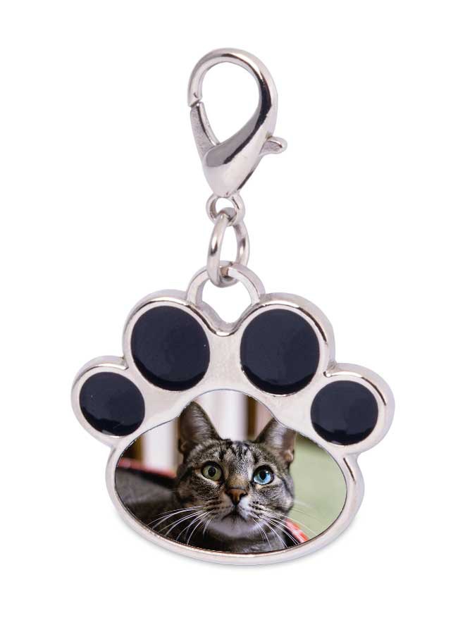 Custom printed dog paw keyring