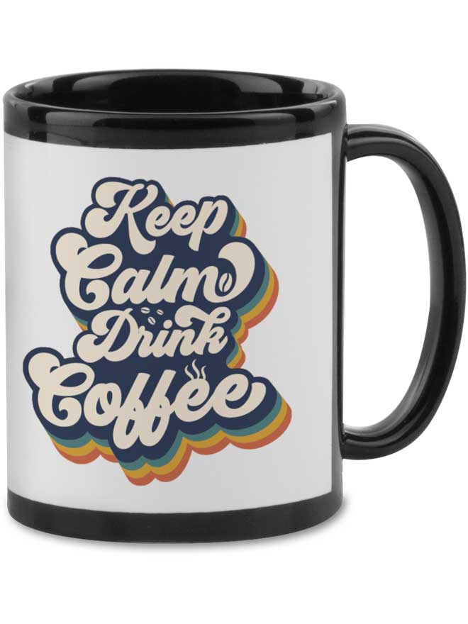 Custom printed black mug patch